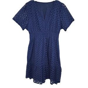 Midi Dress Blue Lace Large
